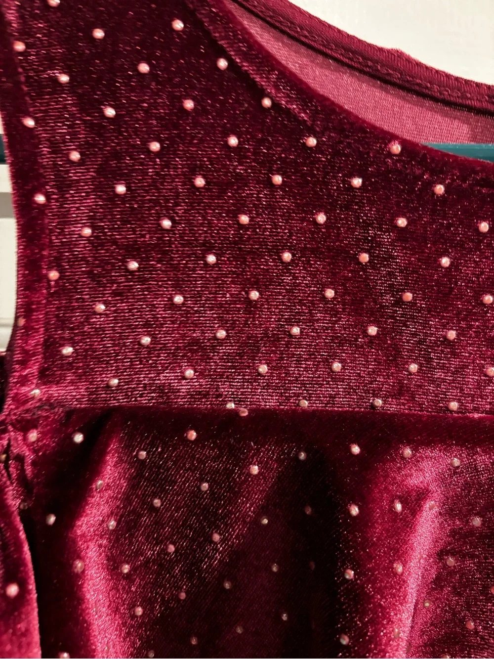 art class Burgundy Velvet Cold- Shoulder Dress